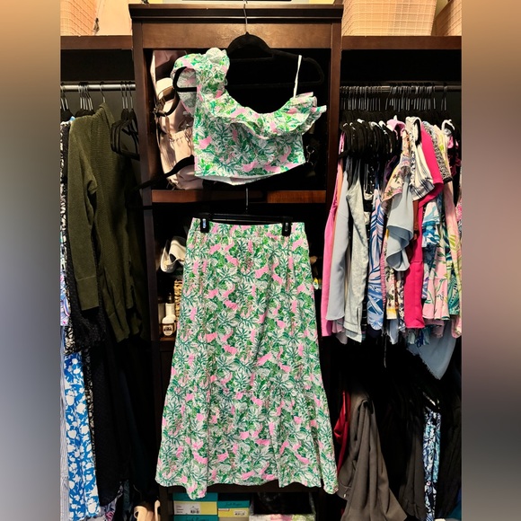 Lilly Pulitzer Kasida Ruffle Crop Set - Picture 1 of 4